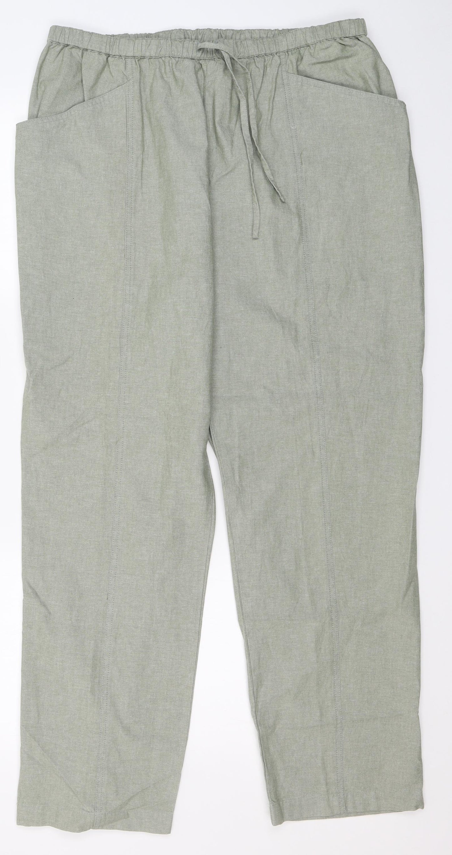 EWM Womens Green  Cotton Trousers  Size 18 L27 in Regular