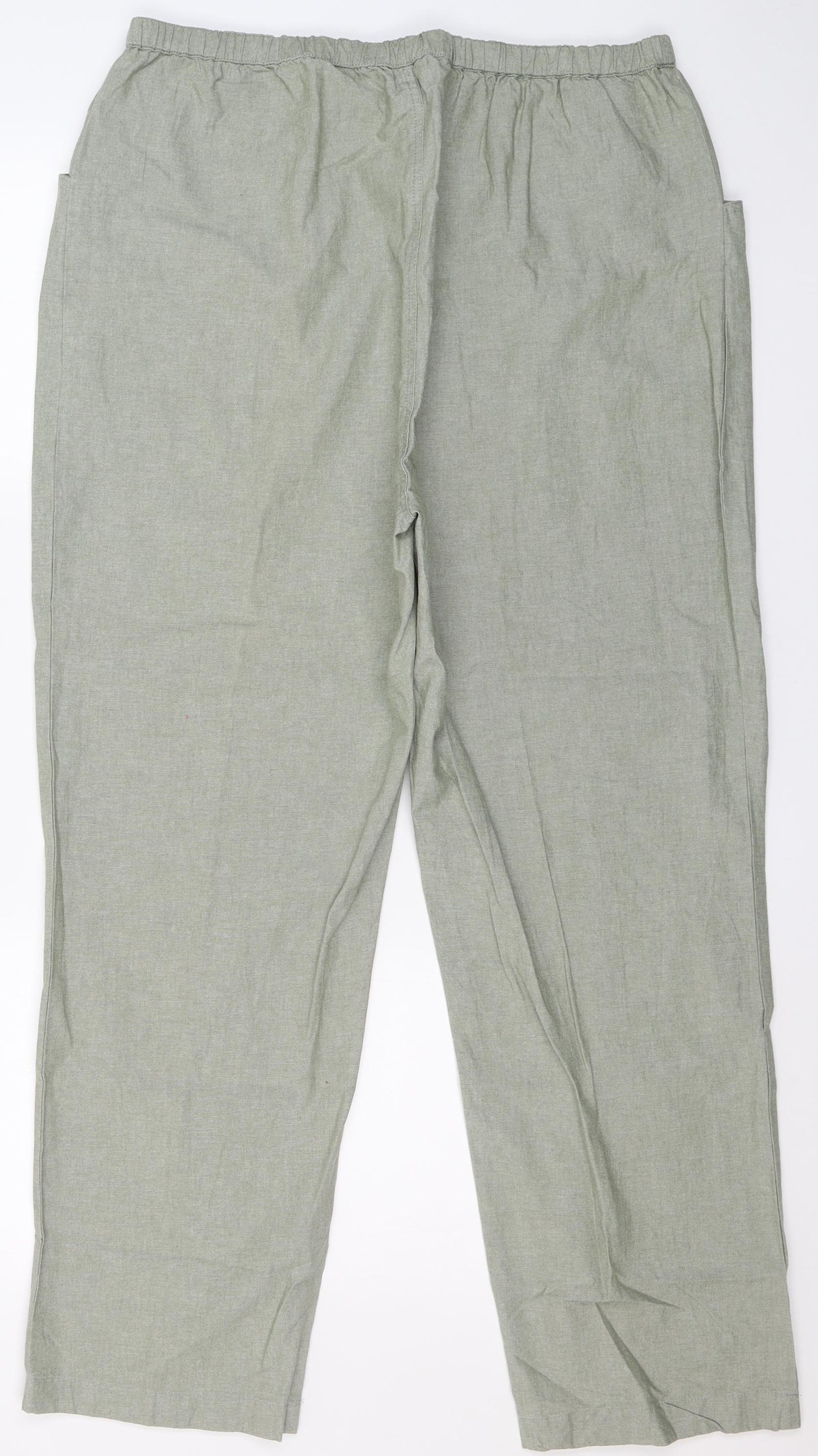 EWM Womens Green  Cotton Trousers  Size 18 L27 in Regular