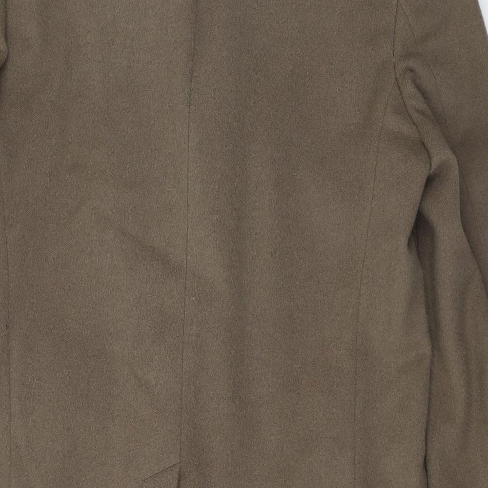 VARTEX Mens Brown   Pea Coat Coat Size L  Button