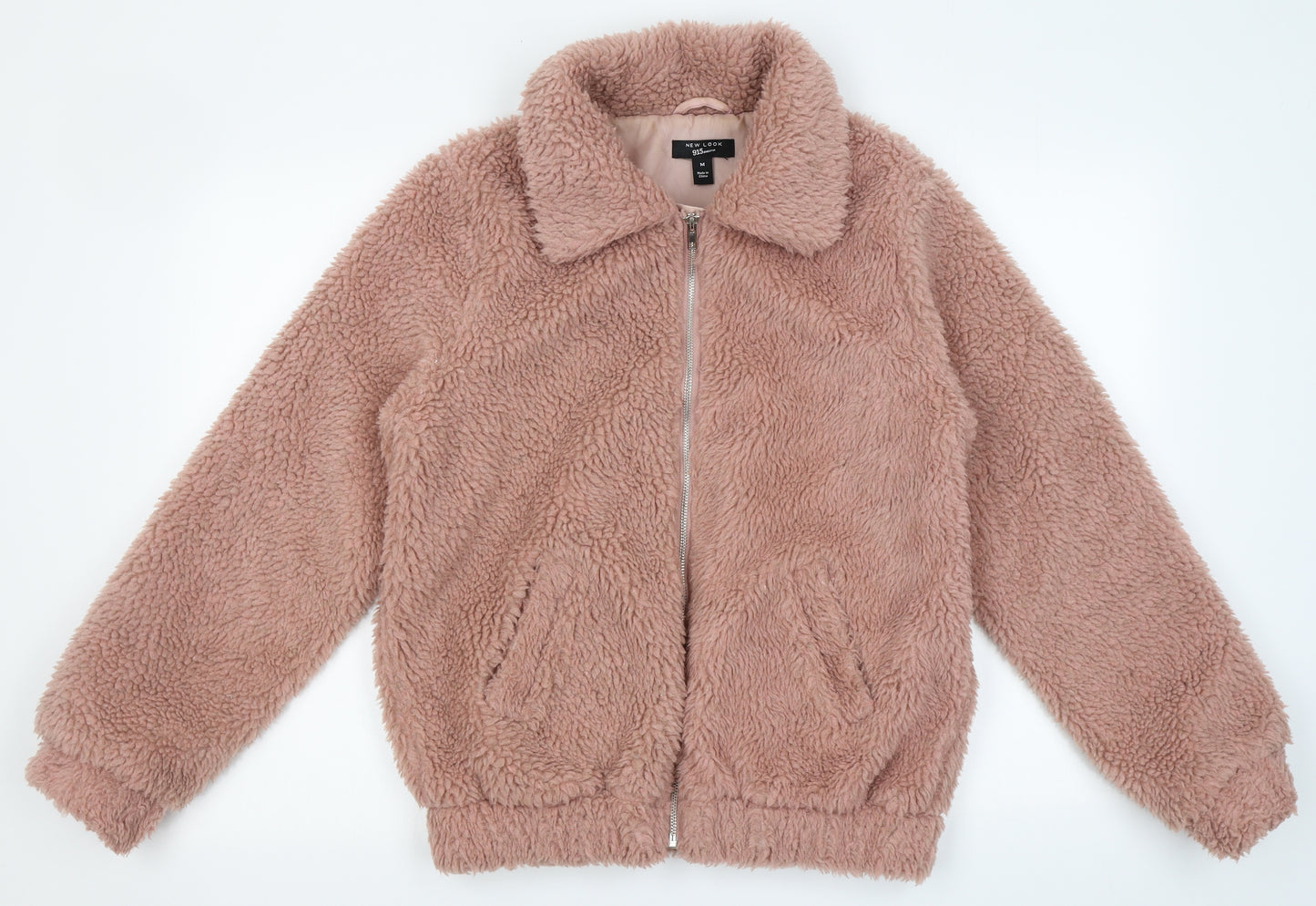 New Look Womens Pink   Anorak Coat Size S  Zip - Fluffy