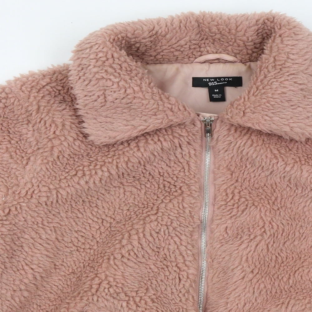 New Look Womens Pink   Anorak Coat Size S  Zip - Fluffy