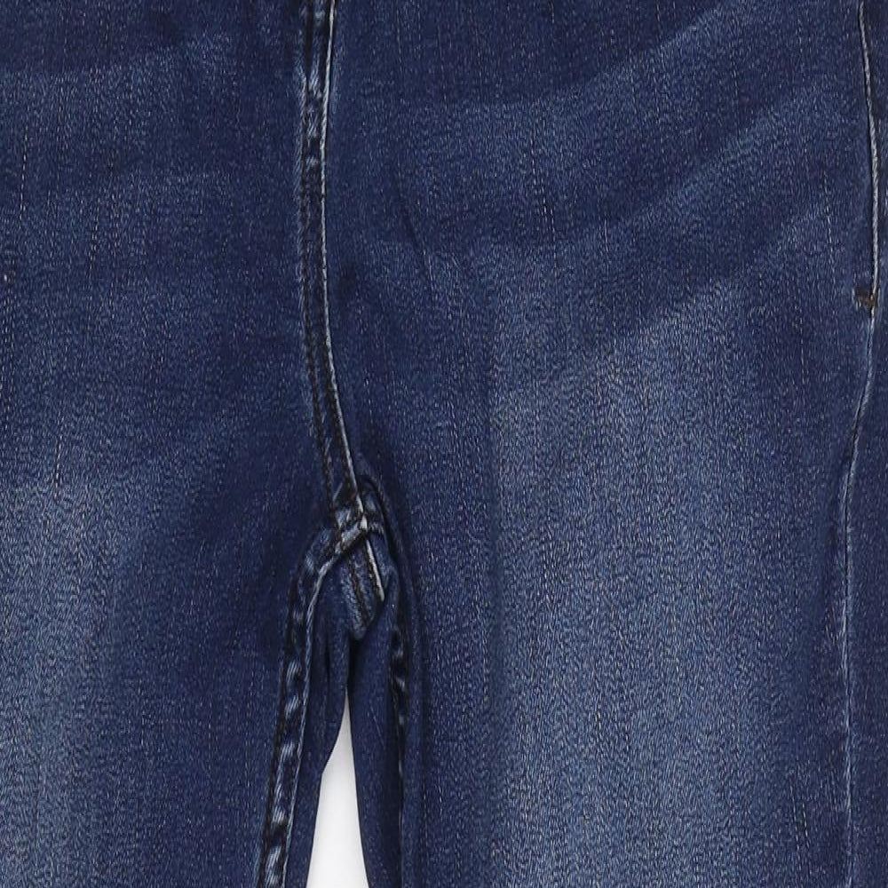 NEXT Womens Blue  Cotton Straight Jeans Size 14 L24 in Regular Zip