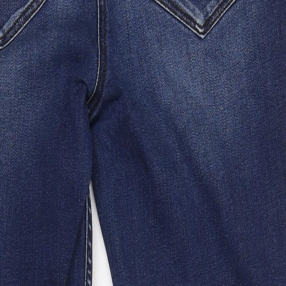 NEXT Womens Blue  Cotton Straight Jeans Size 14 L24 in Regular Zip