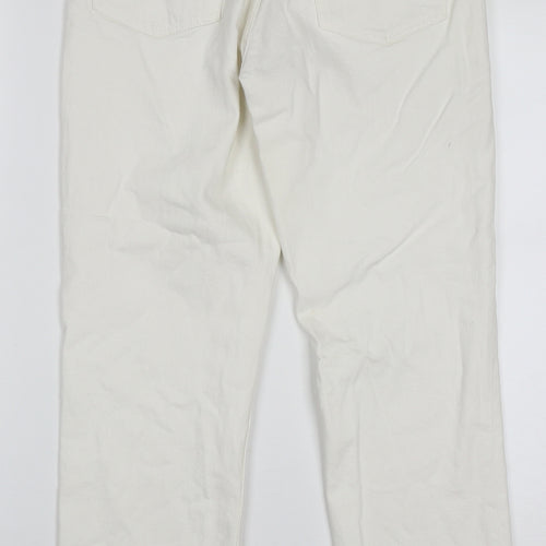 Topshop Womens White  Coir Straight Jeans Size 28 L28 in Regular Button