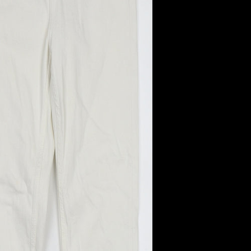 Topshop Womens White  Coir Straight Jeans Size 28 L28 in Regular Button