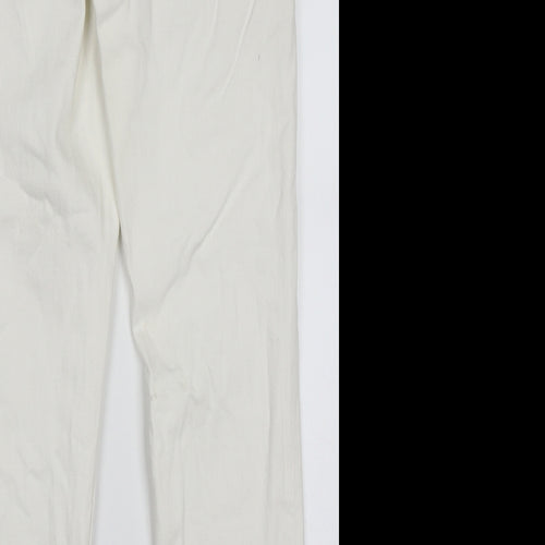Topshop Womens White  Coir Straight Jeans Size 28 L28 in Regular Button