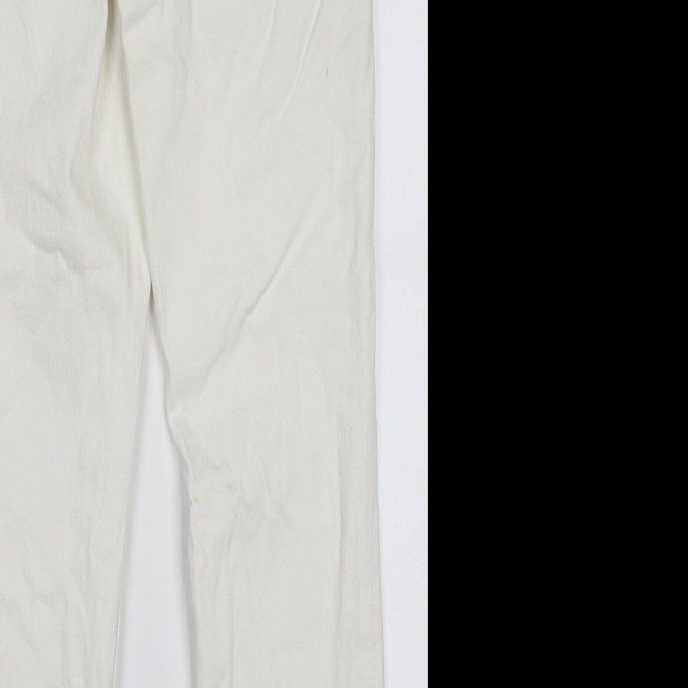 Topshop Womens White  Coir Straight Jeans Size 28 L28 in Regular Button