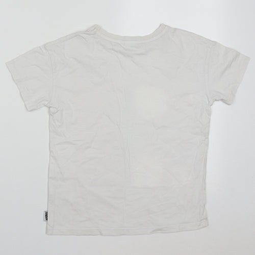 George Boys White  Cotton Basic T-Shirt Size 9-10 Years Crew Neck Pullover - Marvel