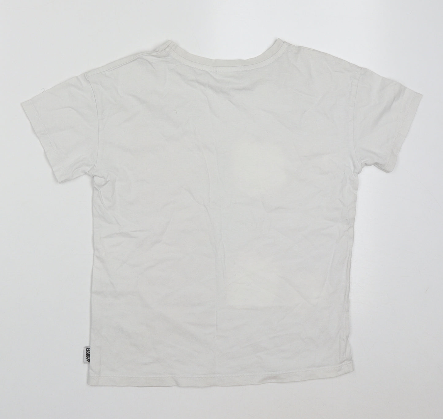 George Boys White  Cotton Basic T-Shirt Size 9-10 Years Crew Neck Pullover - Marvel