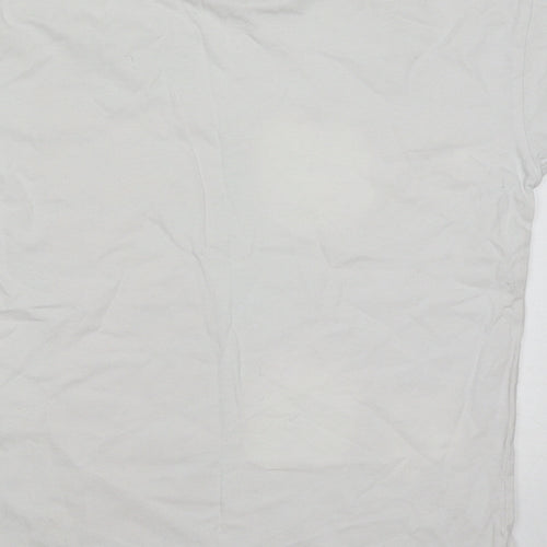 George Boys White  Cotton Basic T-Shirt Size 9-10 Years Crew Neck Pullover - Marvel