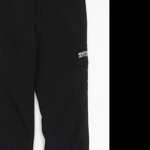 Regatta Boys Black  Polyester Cargo Trousers Size 9 Years  Regular Buckle - Soft Shell