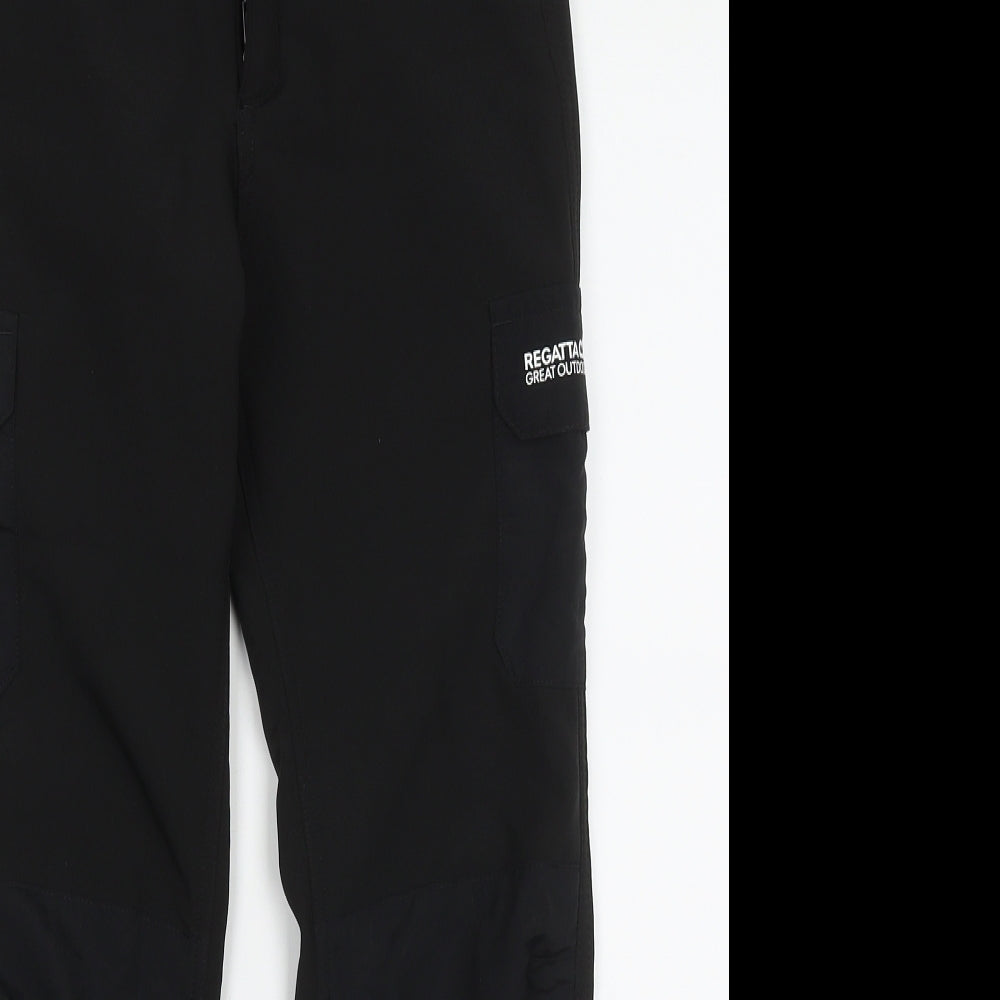 Regatta Boys Black  Polyester Cargo Trousers Size 9 Years  Regular Buckle - Soft Shell