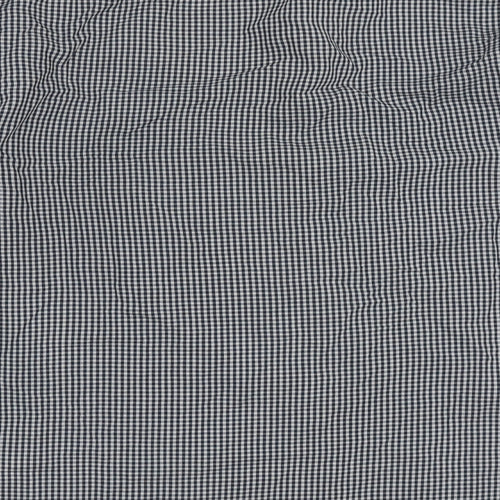 Primark Mens Blue Check Polyester  Button-Up Size 16 Collared Button