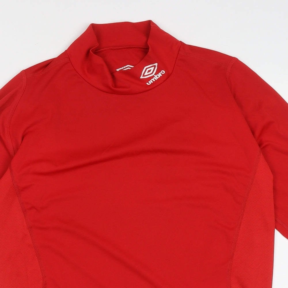 Umbro Mens Red  Polyester Basic Casual Size XL High Neck Pullover - Under Layer