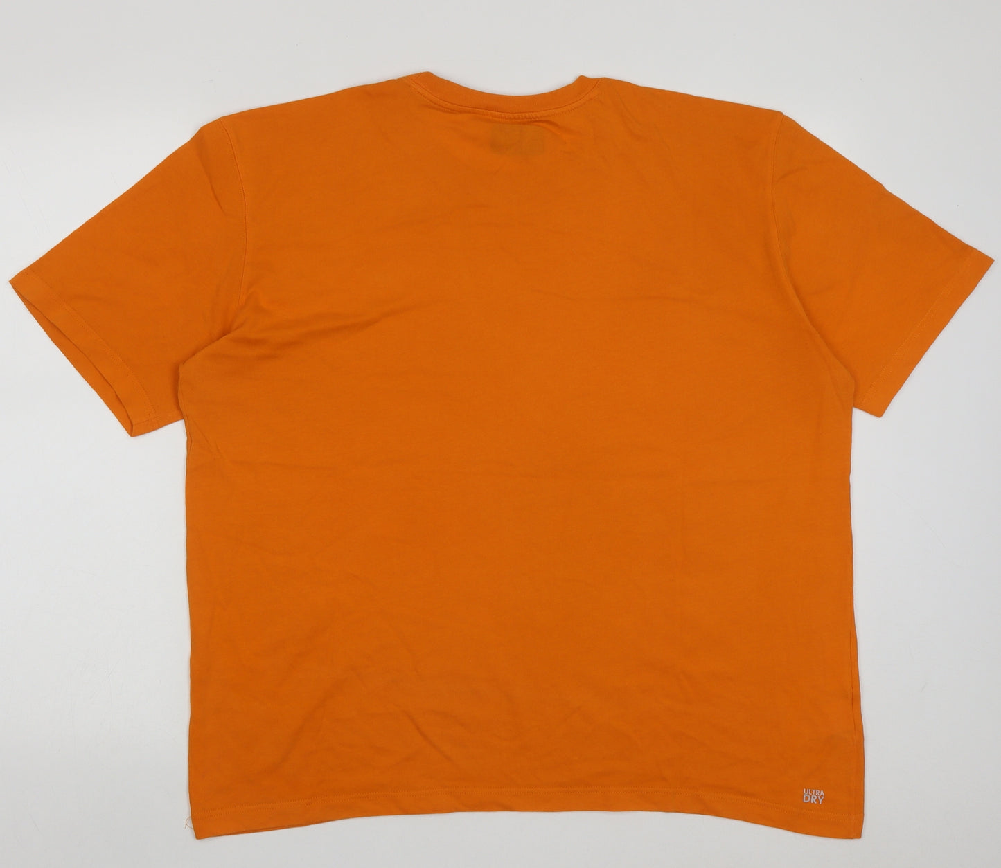 Lacoste Mens Orange  Cotton  T-Shirt Size XL Crew Neck