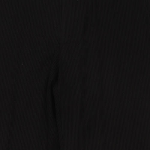 Marks and Spencer Mens Black Striped Polyester Trousers  Size 42 L31 in Regular Button