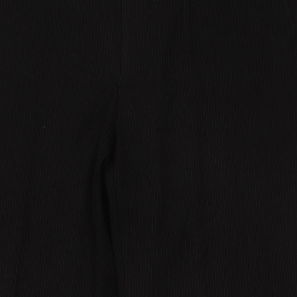 Marks and Spencer Mens Black Striped Polyester Trousers  Size 42 L31 in Regular Button