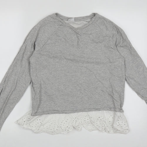 Only Womens Grey  Cotton Pullover Sweatshirt Size S  Pullover
