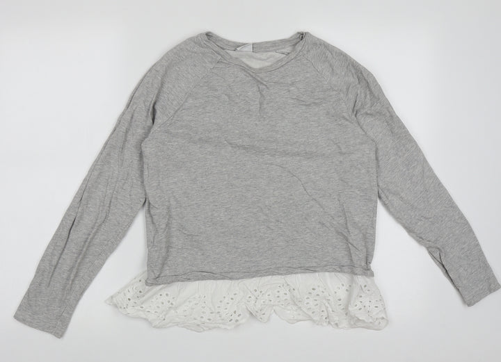 Only Womens Grey Cotton Pullover Sweatshirt Size S Pullover