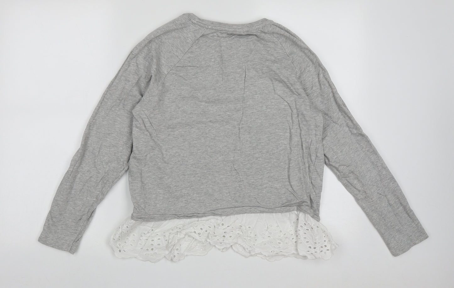 Only Womens Grey  Cotton Pullover Sweatshirt Size S  Pullover