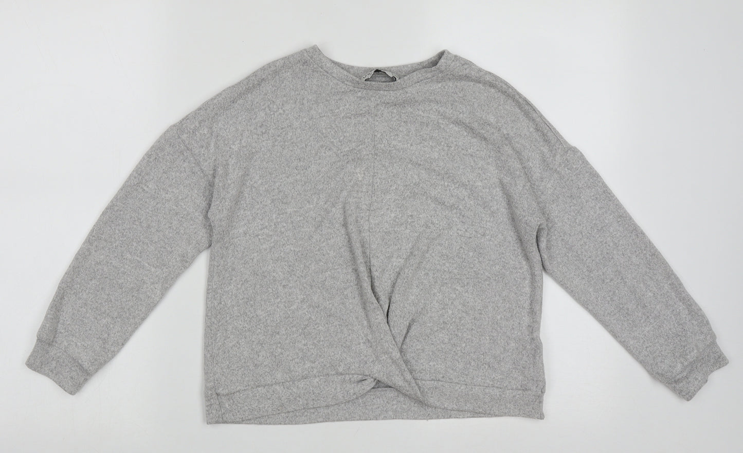 Marks and Spencer Girls Grey Crew Neck  Viscose Pullover Jumper Size 10-11 Years  Pullover - crop jumper