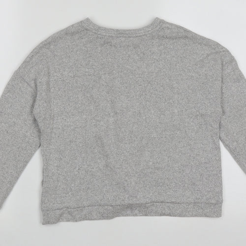 Marks and Spencer Girls Grey Crew Neck  Viscose Pullover Jumper Size 10-11 Years  Pullover - crop jumper
