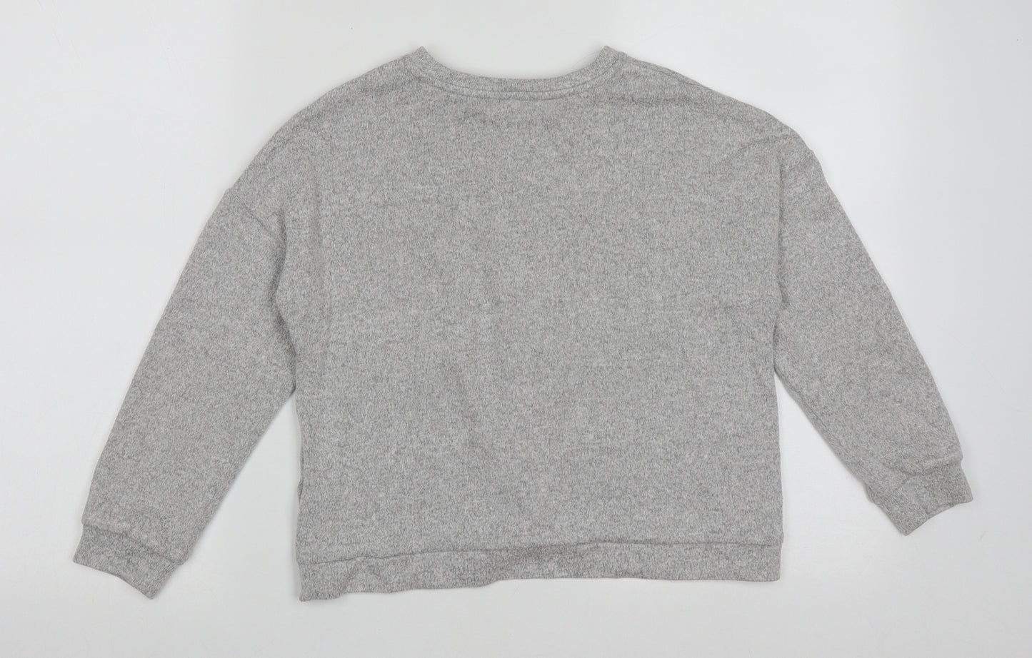 Marks and Spencer Girls Grey Crew Neck  Viscose Pullover Jumper Size 10-11 Years  Pullover - crop jumper