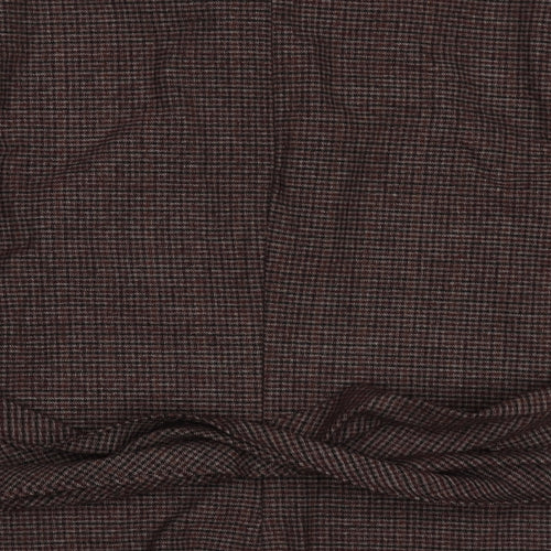 zaar Womens Purple Crew Neck Check Polyester Pullover Jumper Size L