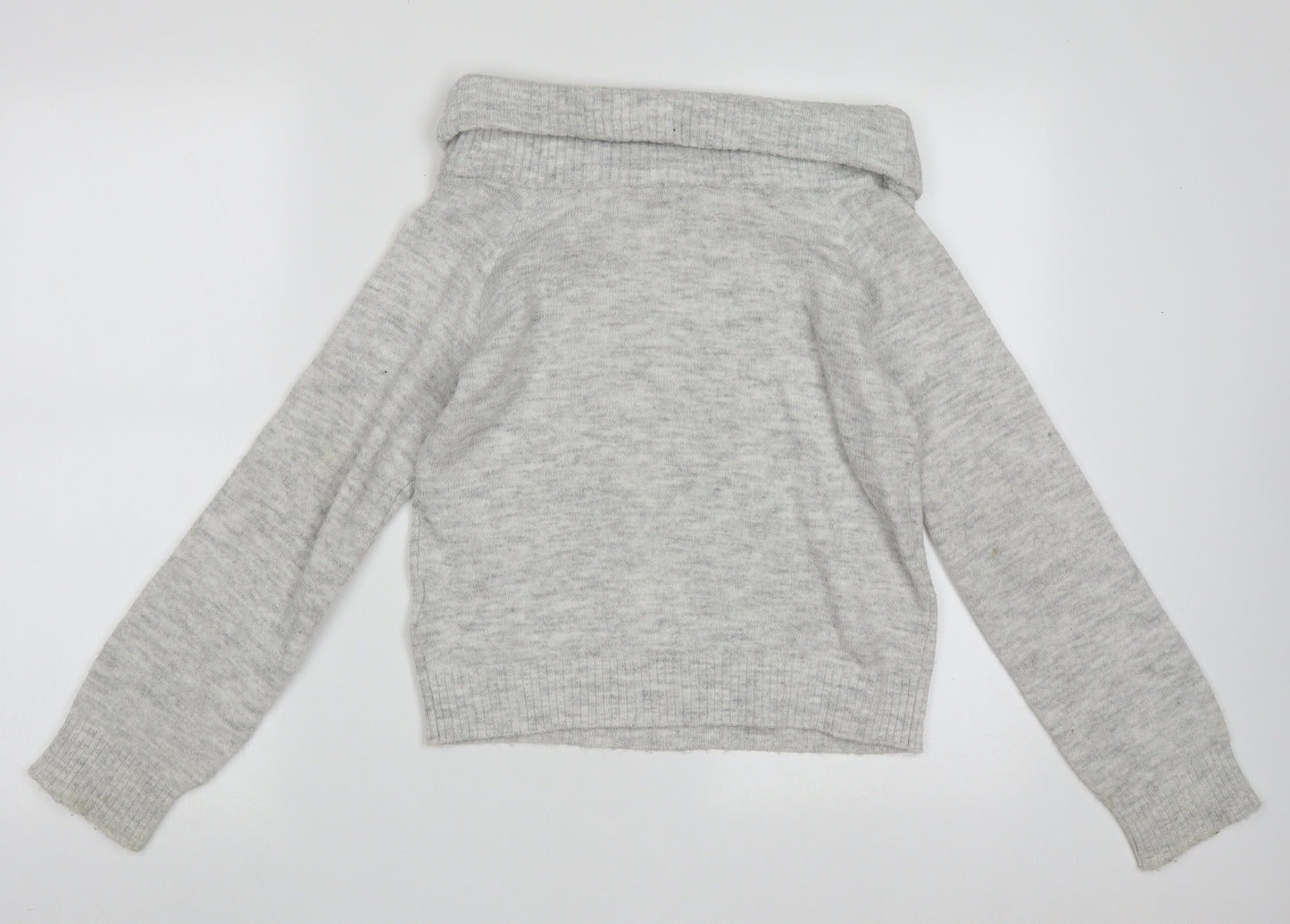 H&M Girls Grey Roll Neck  Acrylic Pullover Jumper Size 11-12 Years  Pullover