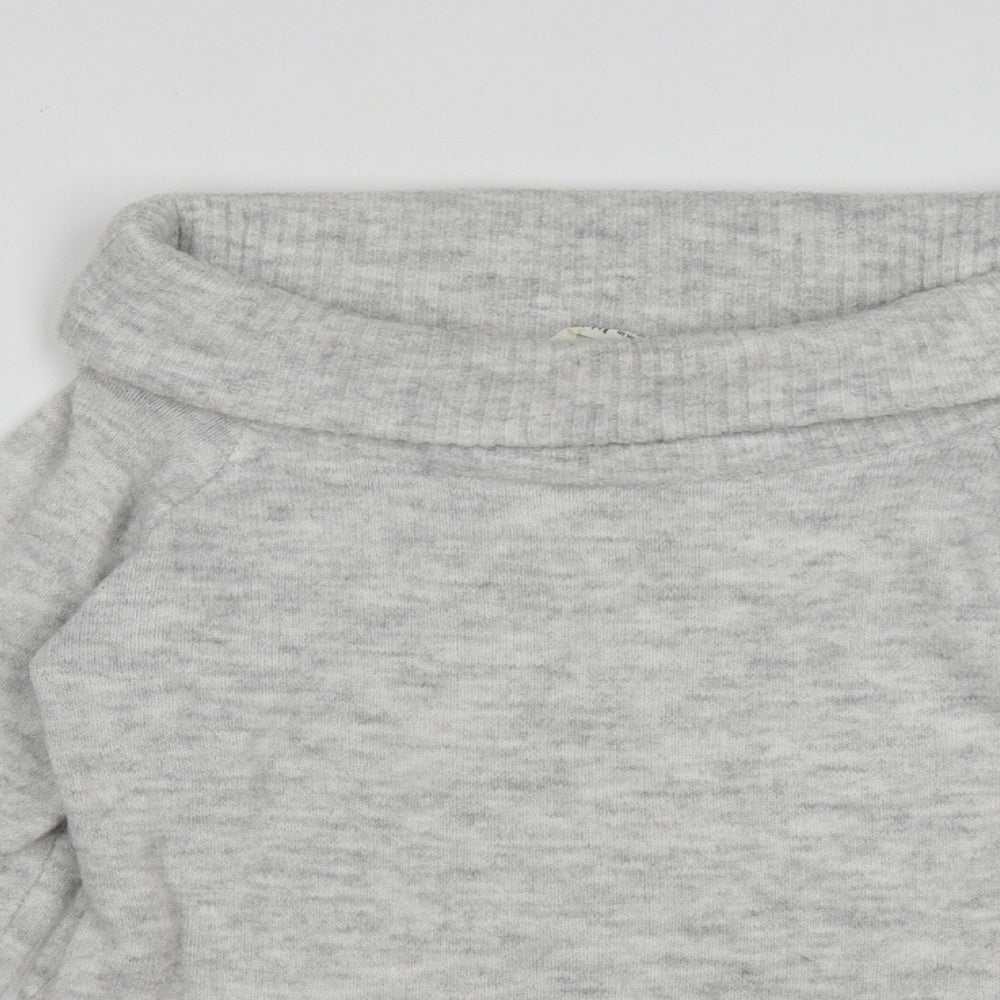 H&M Girls Grey Roll Neck  Acrylic Pullover Jumper Size 11-12 Years  Pullover