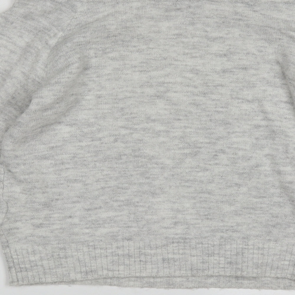 H&M Girls Grey Roll Neck  Acrylic Pullover Jumper Size 11-12 Years  Pullover