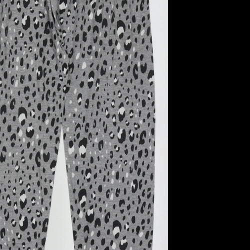 Primark Womens Grey Animal Print Cotton  Pyjama Pants Size XS