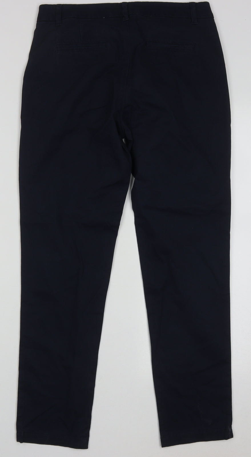 United Colors of Benetton Womens Blue  Cotton Capri Trousers Size 8 L28 in Regular Button