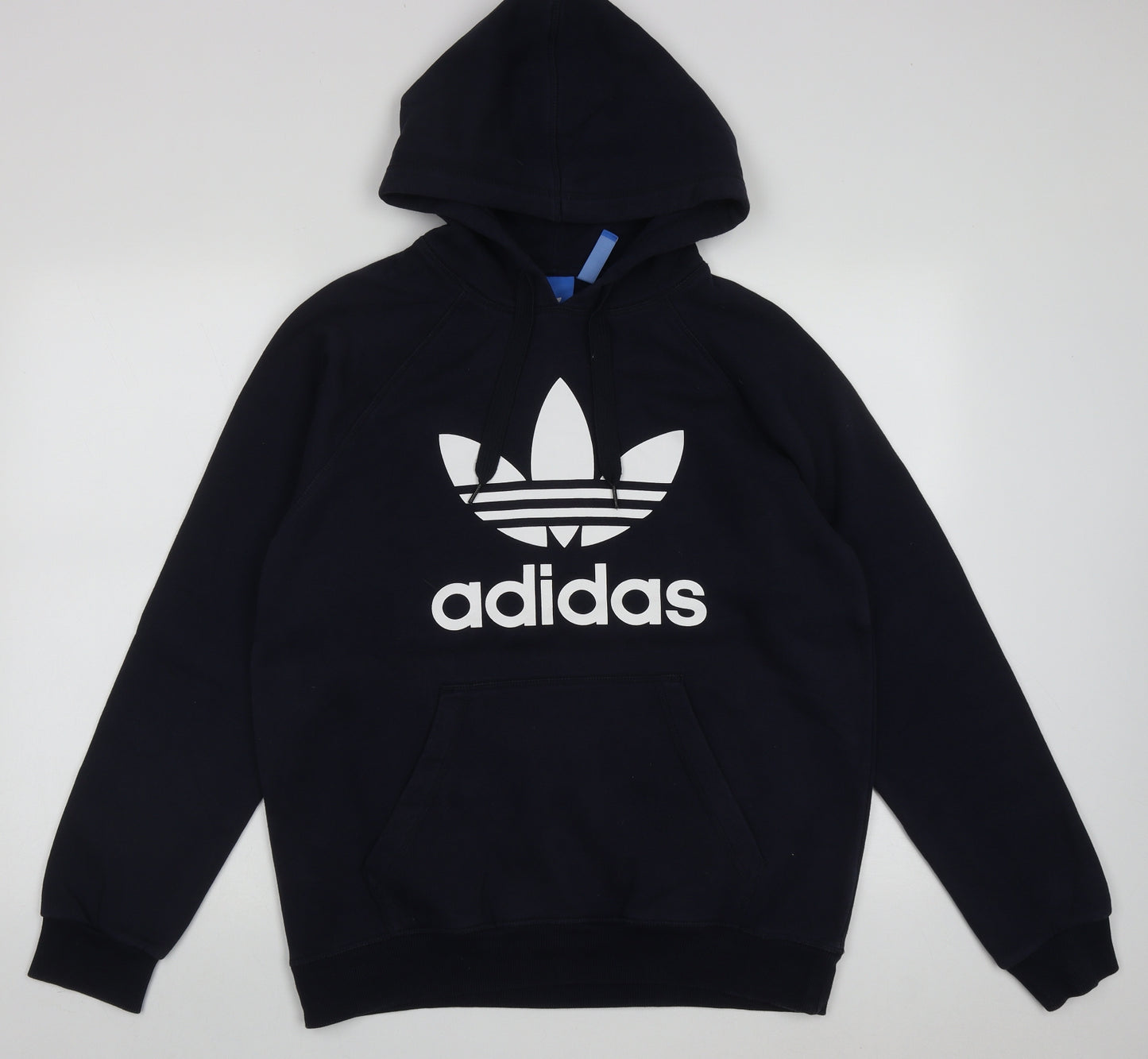 adidas Mens Blue  Cotton Pullover Hoodie Size M