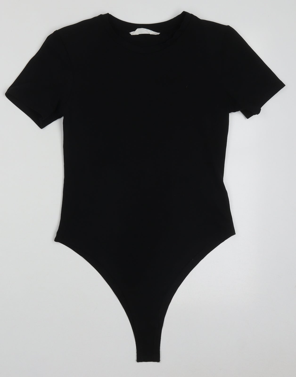 Primark Womens Black  Cotton Bodysuit One-Piece Size 10  Buckle
