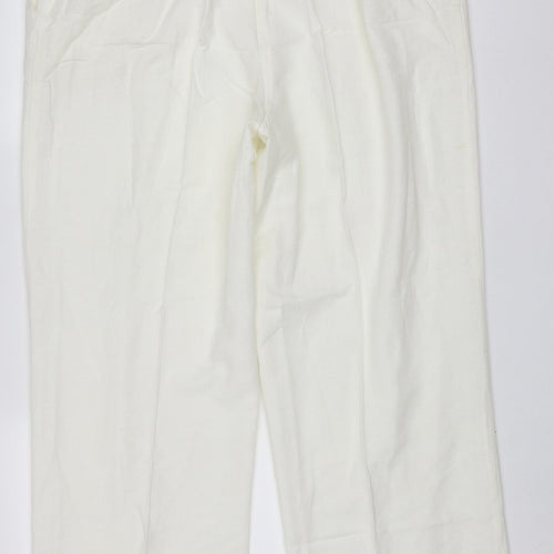 being casual Womens White  Cotton Trousers  Size 18 L30 in Regular