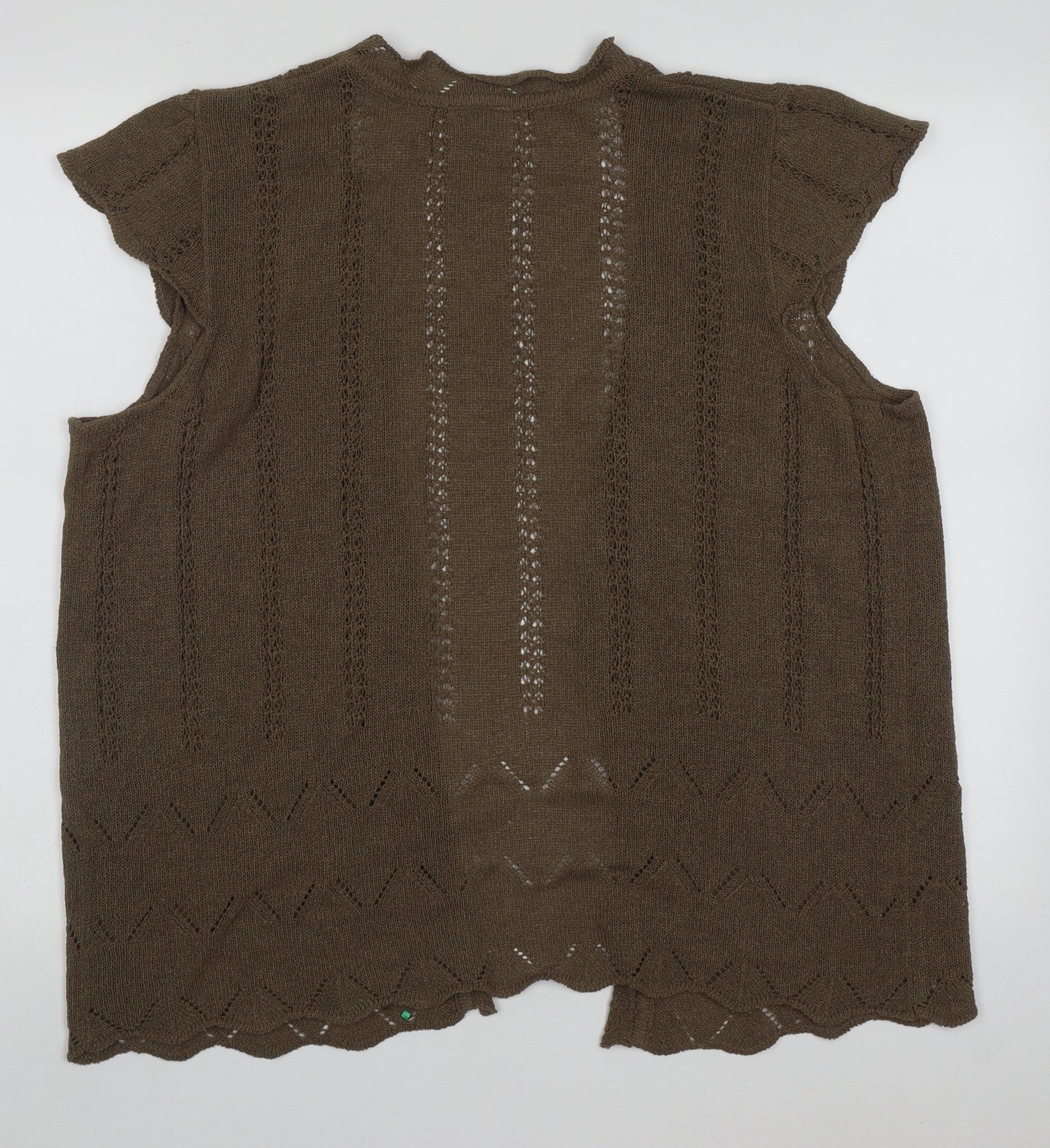 Classics Womens Brown V-Neck  Acrylic Cardigan Jumper Size 20