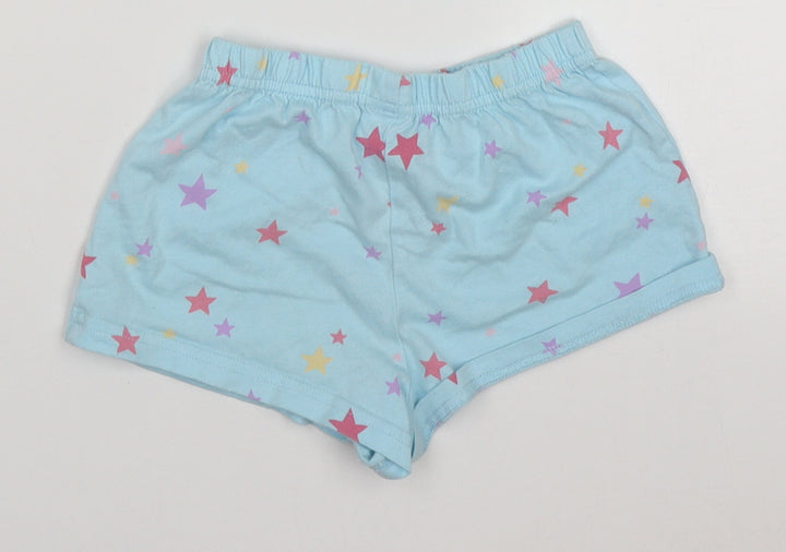 NEXT Girls Blue Geometric Cotton Cami Sleep Shorts Size 3-4 Years Pullover - star pattern