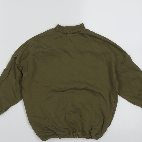 NEXT Girls Green Crew Neck  Cotton Pullover Jumper Size 3 Years  Pullover - crop jumper