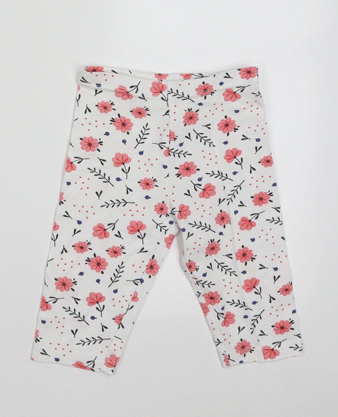 Lupilu Girls White Floral Cotton Capri Trousers Size 2-3 Years  Regular Pullover