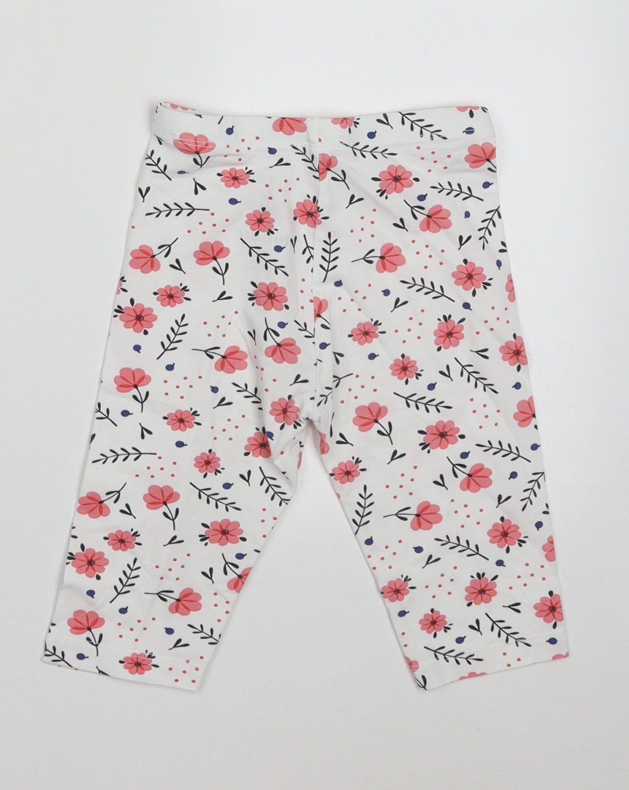 Lupilu Girls White Floral Cotton Capri Trousers Size 2-3 Years  Regular Pullover