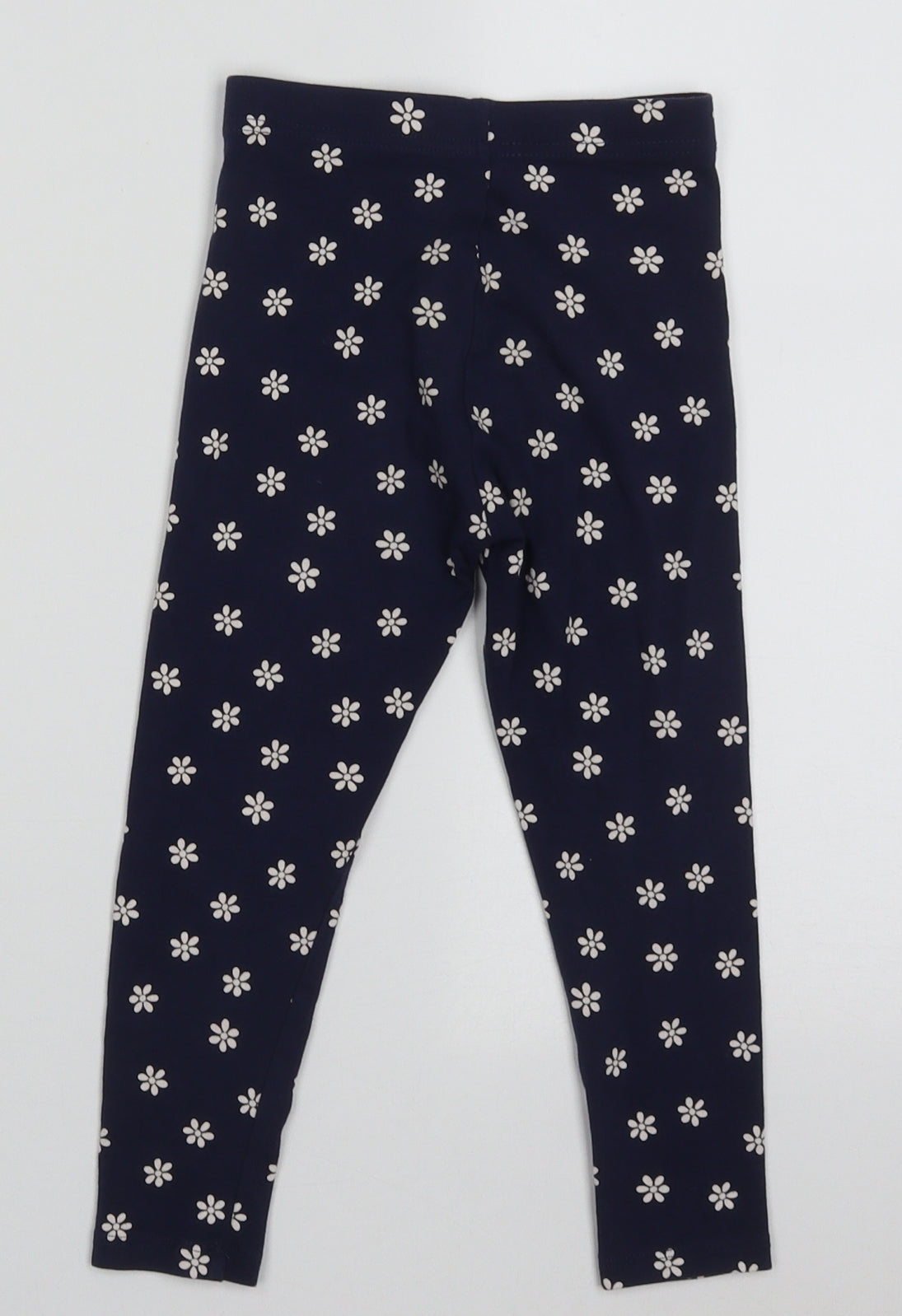 George Girls Blue Floral Cotton Capri Trousers Size 3-4 Years  Regular Pullover