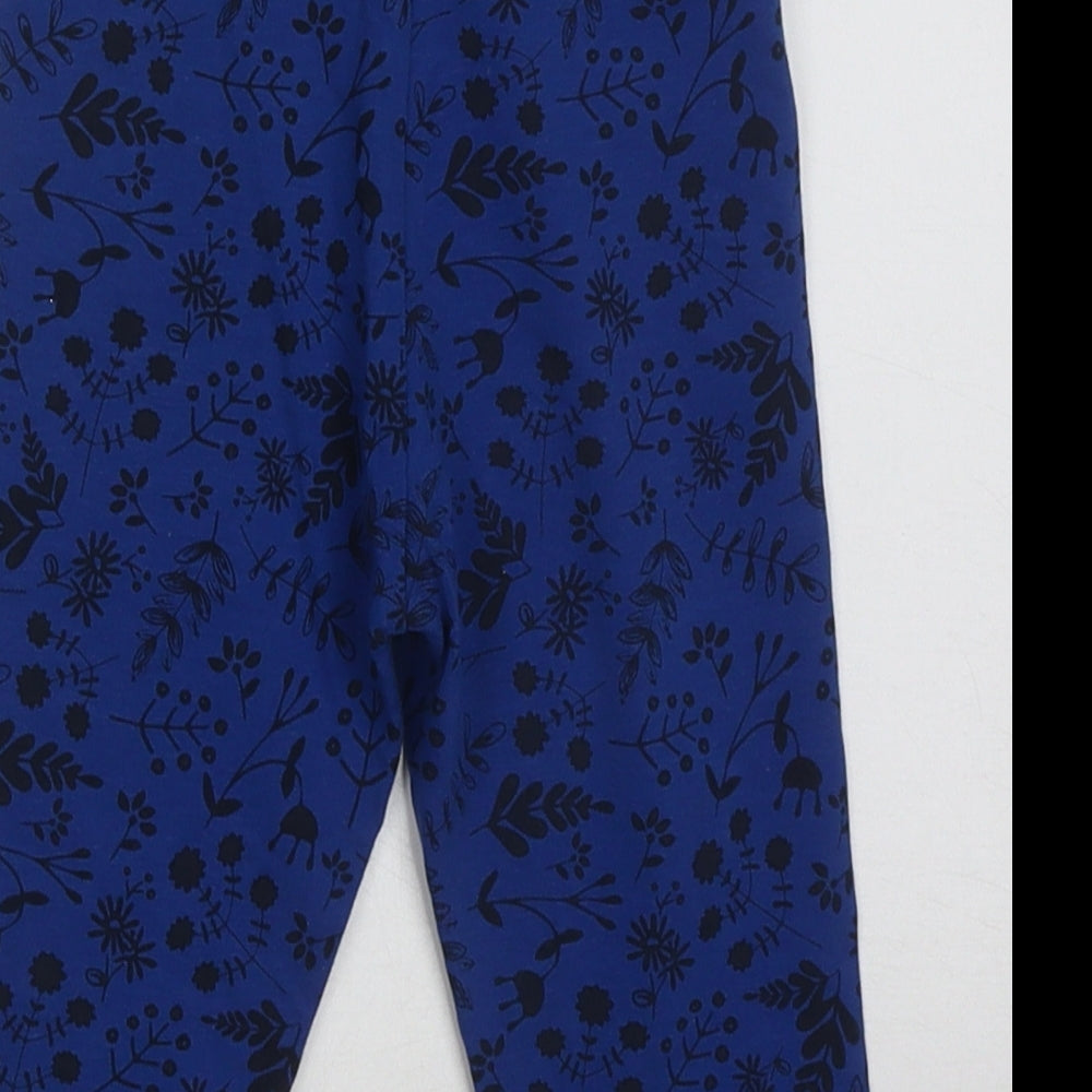 Lupilu Girls Blue Floral Cotton Capri Trousers Size 2-3 Years  Regular Pullover