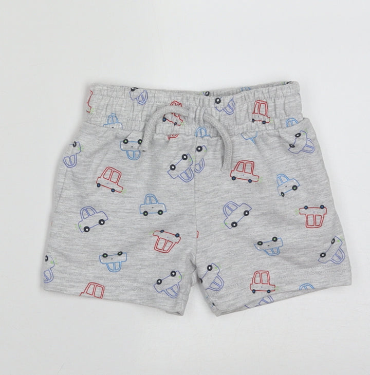 Dunnes Stores Boys Grey Geometric Cotton Shorts Outfit/Set Size 6-9 Months Tie - Cars