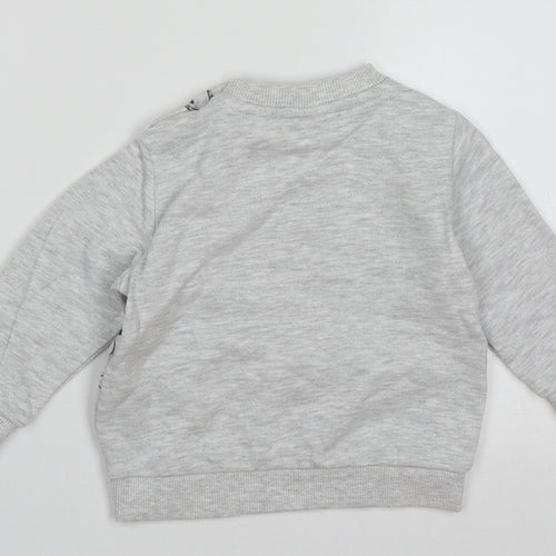 f&Fq Baby Grey  Cotton Pullover Jumper Size 3-6 Months  Buckle - mickey mouse