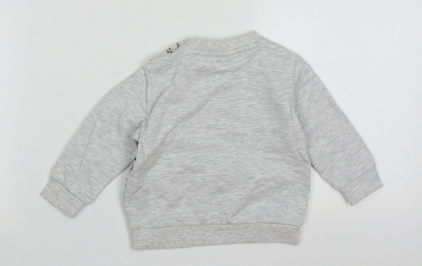 f&Fq Baby Grey  Cotton Pullover Jumper Size 3-6 Months  Buckle - mickey mouse