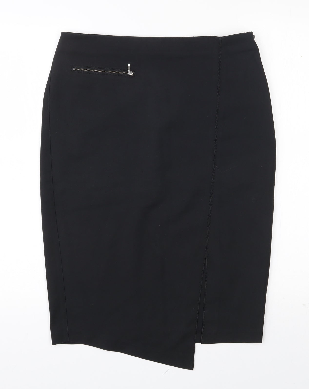 NEXT Womens Black  Cotton Straight & Pencil Skirt Size 10   Zip