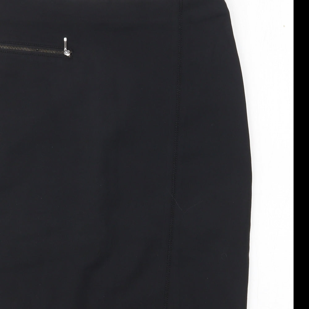 NEXT Womens Black  Cotton Straight & Pencil Skirt Size 10   Zip