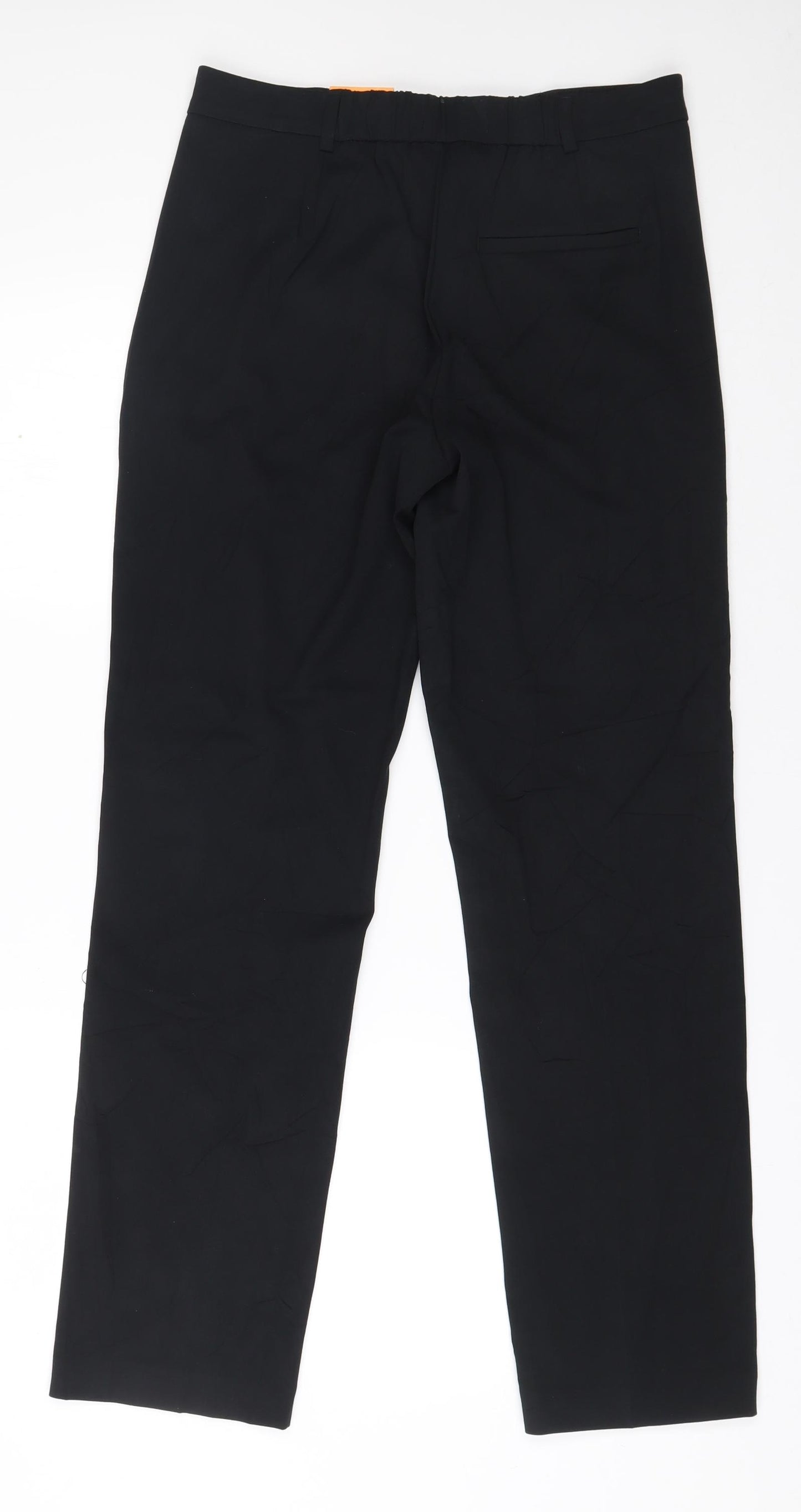 Marks and Spencer Womens Black  Viscose  Trousers Size 10 L30 in Regular Zip