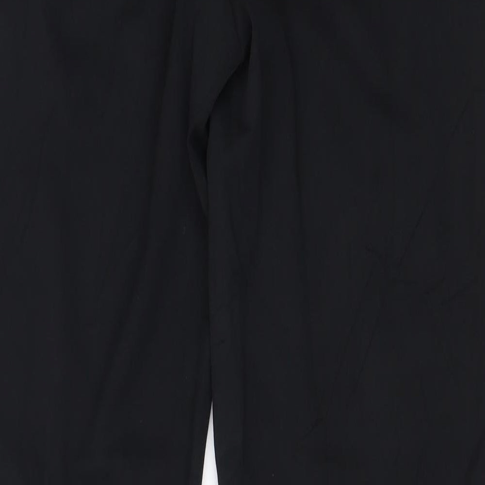 Marks and Spencer Womens Black  Viscose  Trousers Size 10 L30 in Regular Zip